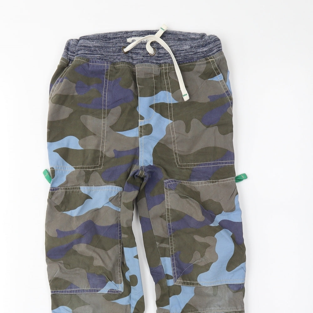 Mini Boden Boys Green Camouflage  Cargo Trousers Size 8 Years