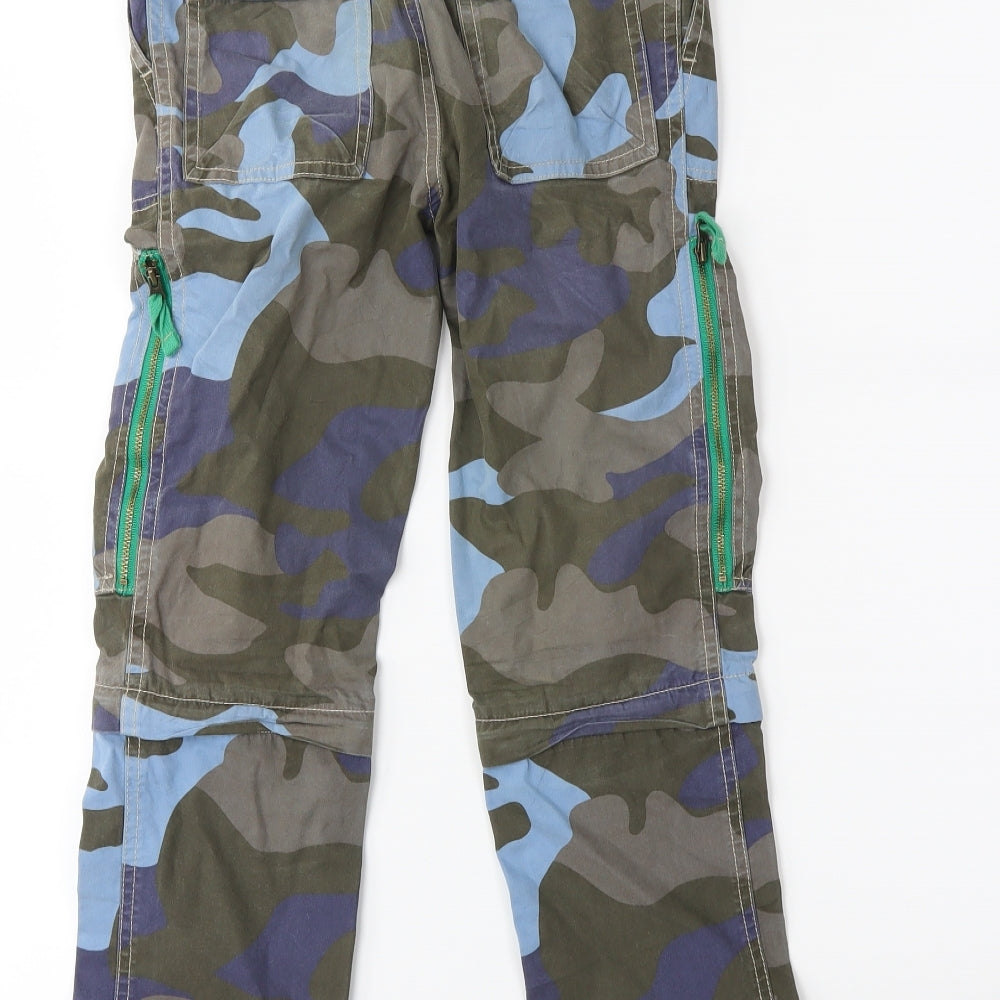 Mini Boden Boys Green Camouflage  Cargo Trousers Size 8 Years
