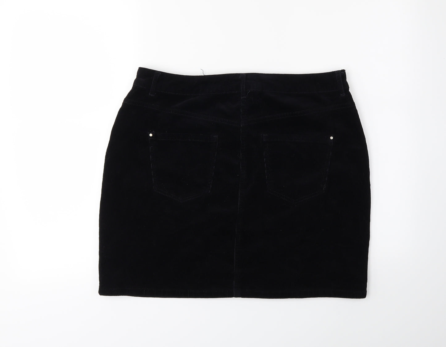 Dorothy Perkins Womens Black  Corduroy Mini Skirt Size 14