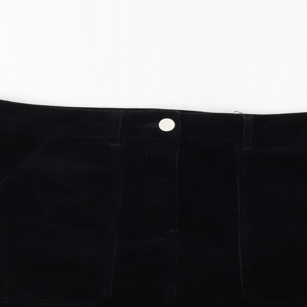 Dorothy Perkins Womens Black  Corduroy Mini Skirt Size 14