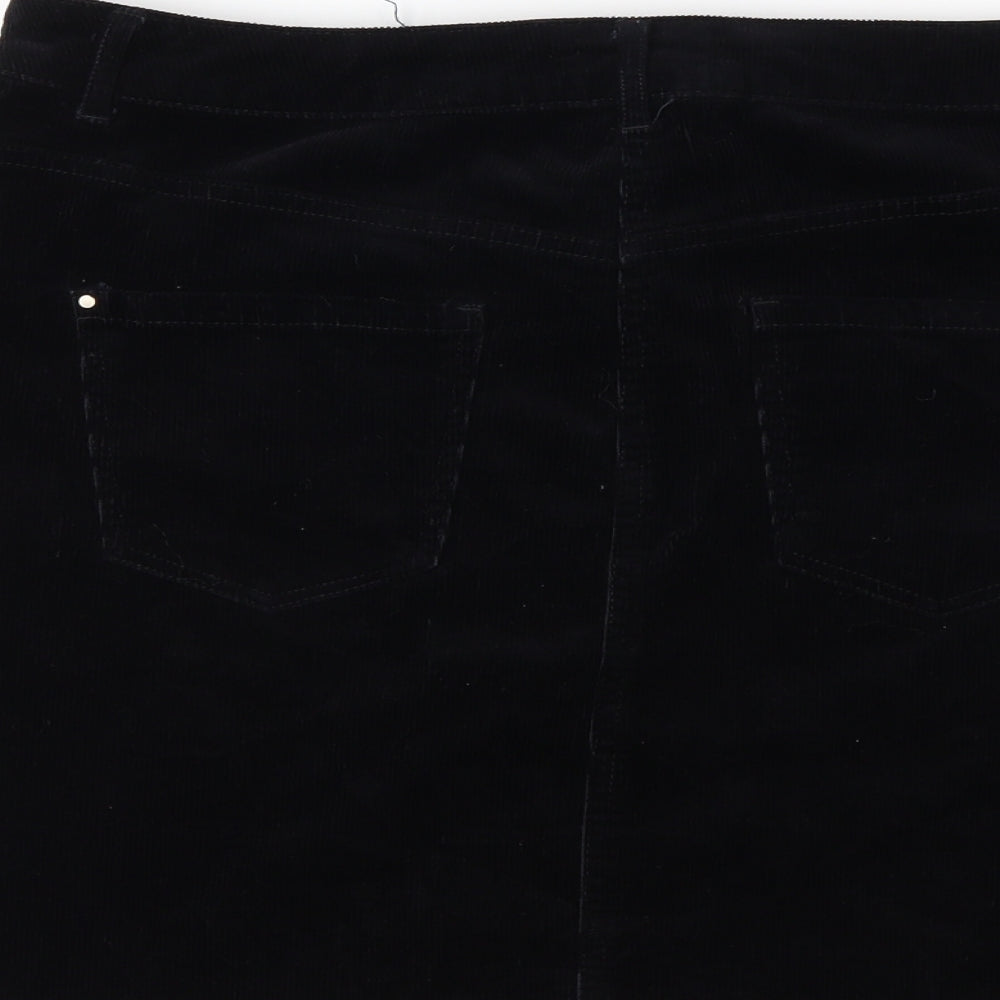 Dorothy Perkins Womens Black  Corduroy Mini Skirt Size 14