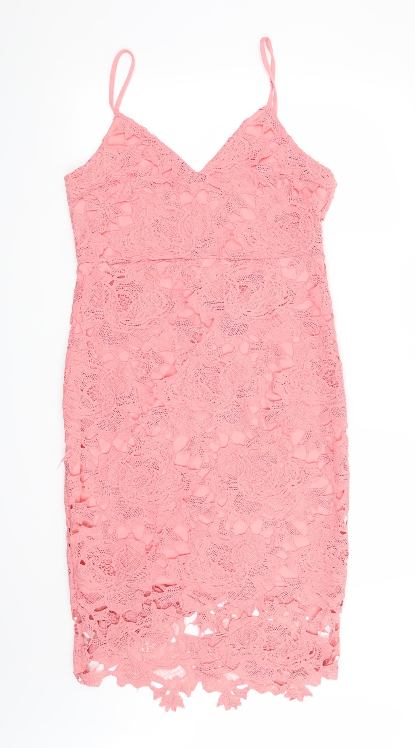 Boohoo Womens Pink Floral  Bodycon  Size 14