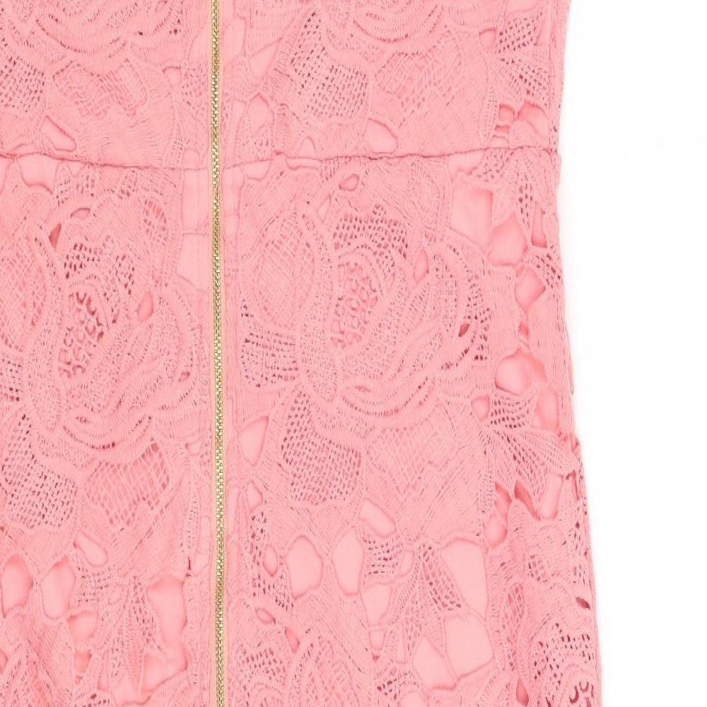 Boohoo Womens Pink Floral  Bodycon  Size 14