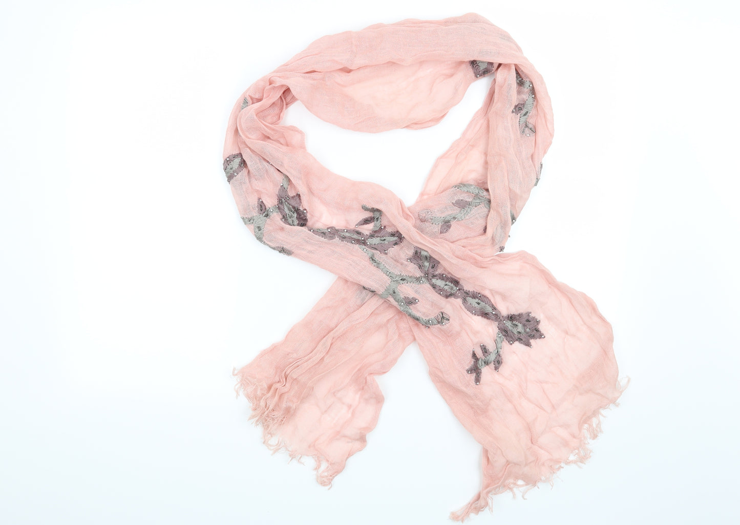 Preworn Womens Pink Floral   Scarf