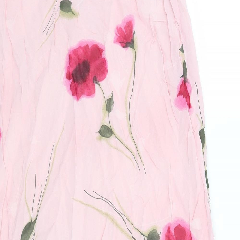 C&A Womens Pink Floral  A-Line Skirt Size 14
