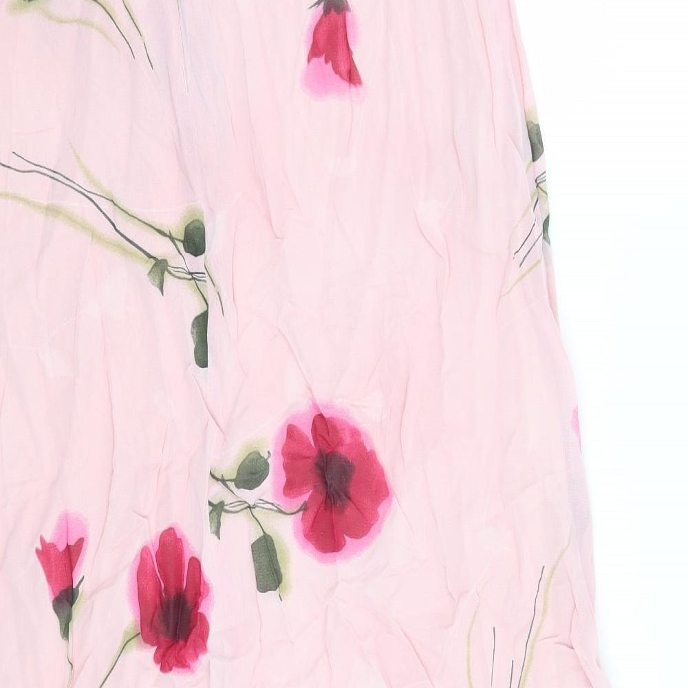 C&A Womens Pink Floral  A-Line Skirt Size 14
