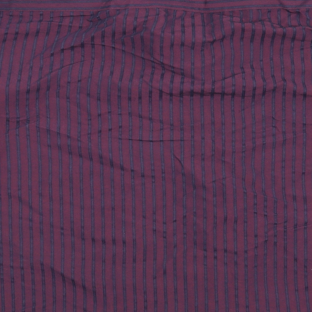 George Mens Purple Striped   Button-Up Size L