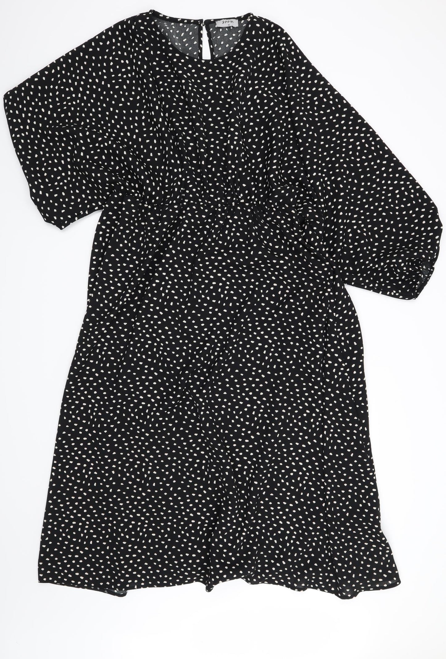 Soon Womens Black Polka Dot  Skater Dress  Size 18