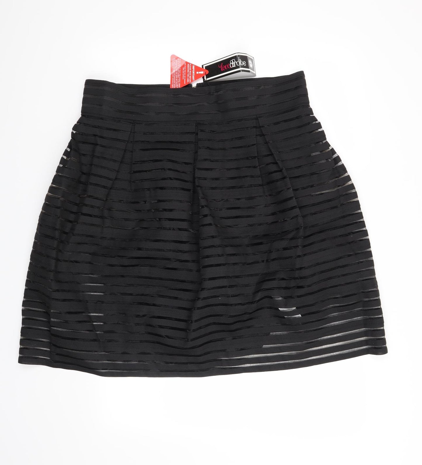 Lovedrobe Womens Black Striped  Skater Skirt Size 20