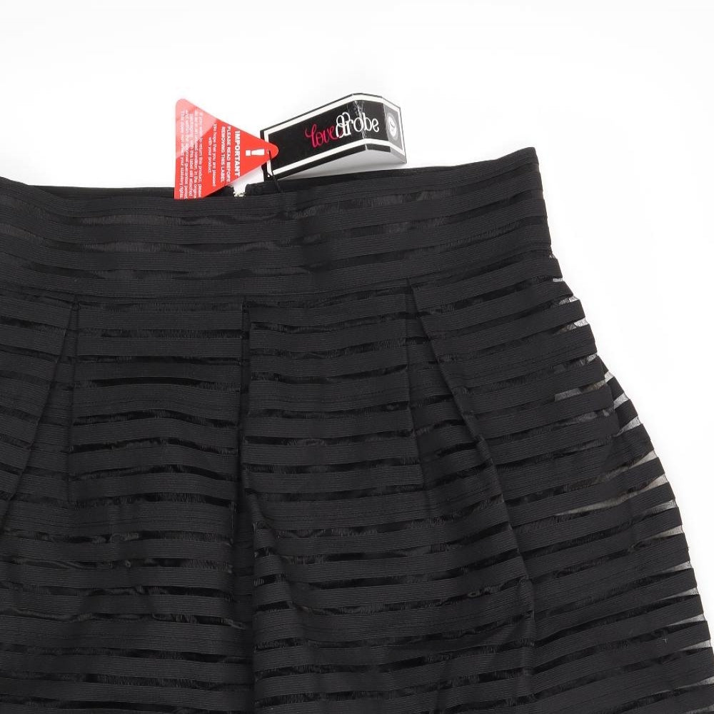 Lovedrobe Womens Black Striped  Skater Skirt Size 20