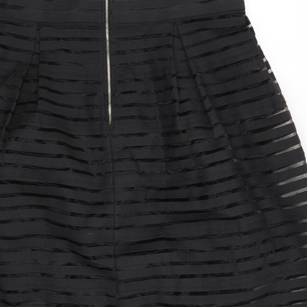 Lovedrobe Womens Black Striped  Skater Skirt Size 20