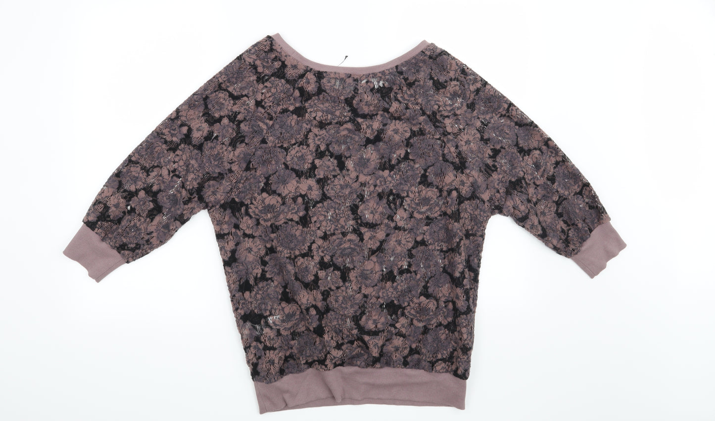 NEXT Womens Purple Floral  Pullover Sweatshirt Size 8