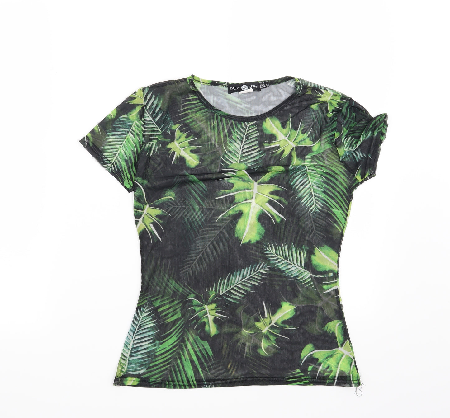 Daisy Street Womens Black Floral  Basic T-Shirt Size 10