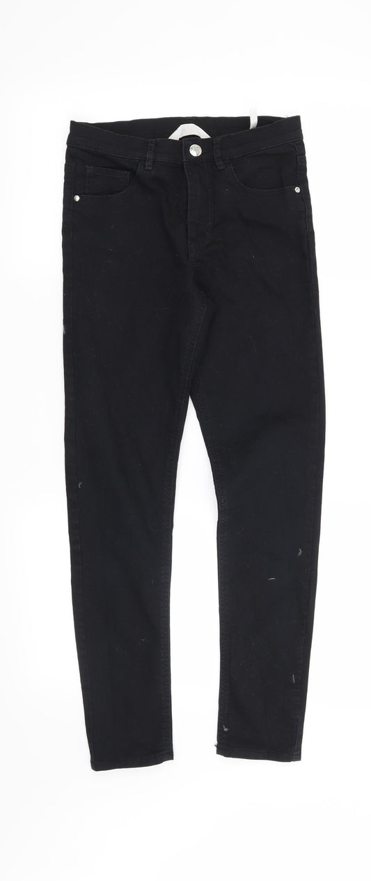 Front view of H&M girls’ black skinny jeans, size 12, years