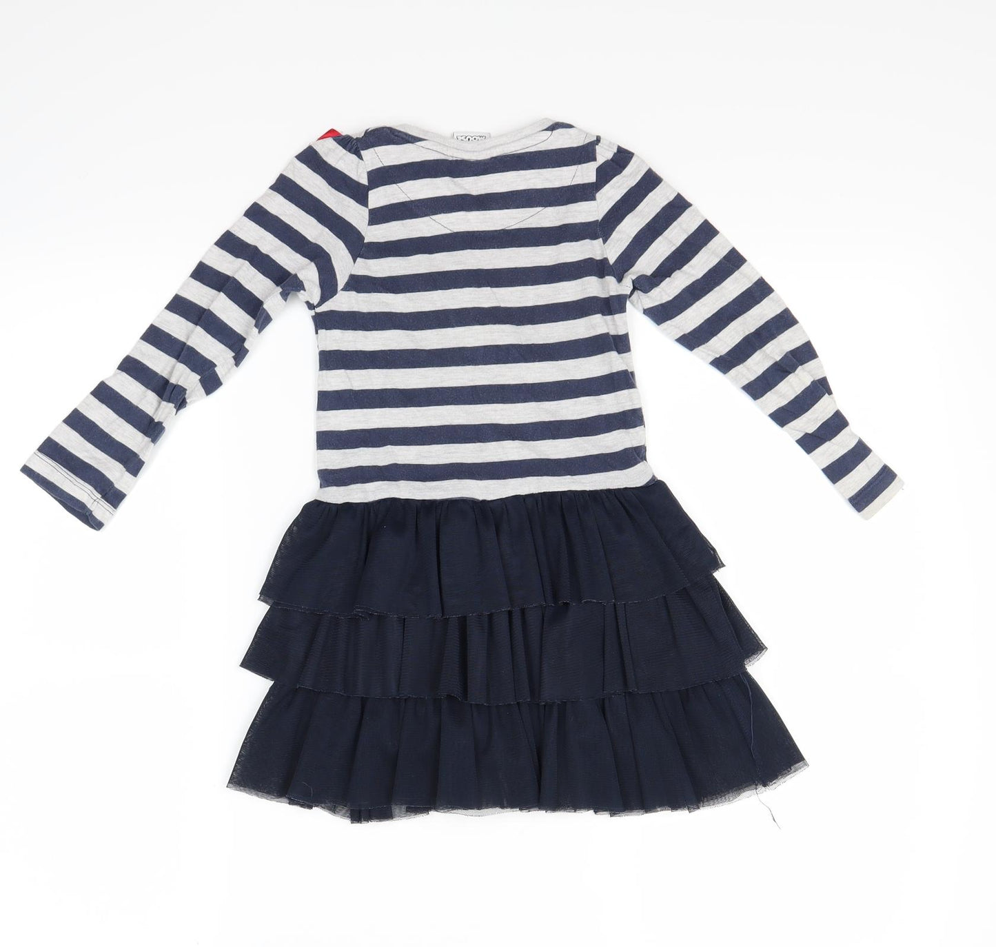 Disney Girls Blue Striped  Fit & Flare  Size M  - Minnie mouse