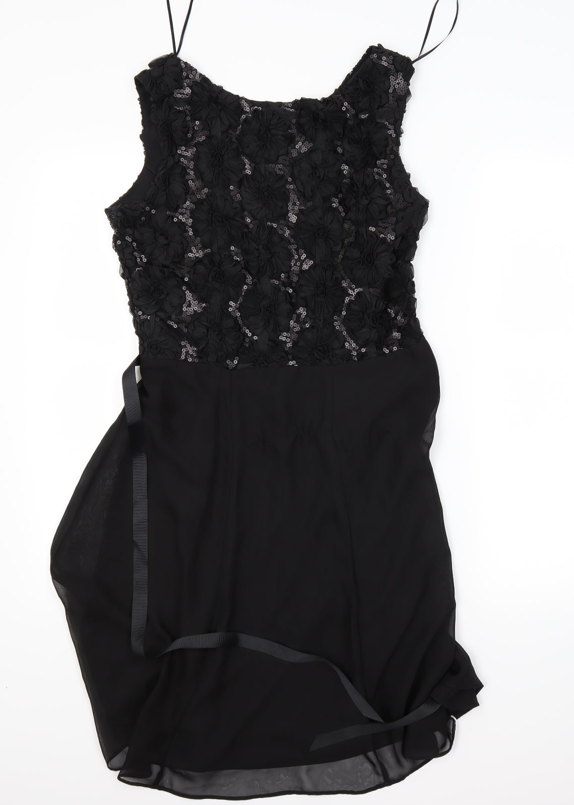 F&F Womens Black Floral  Fit & Flare  Size 10