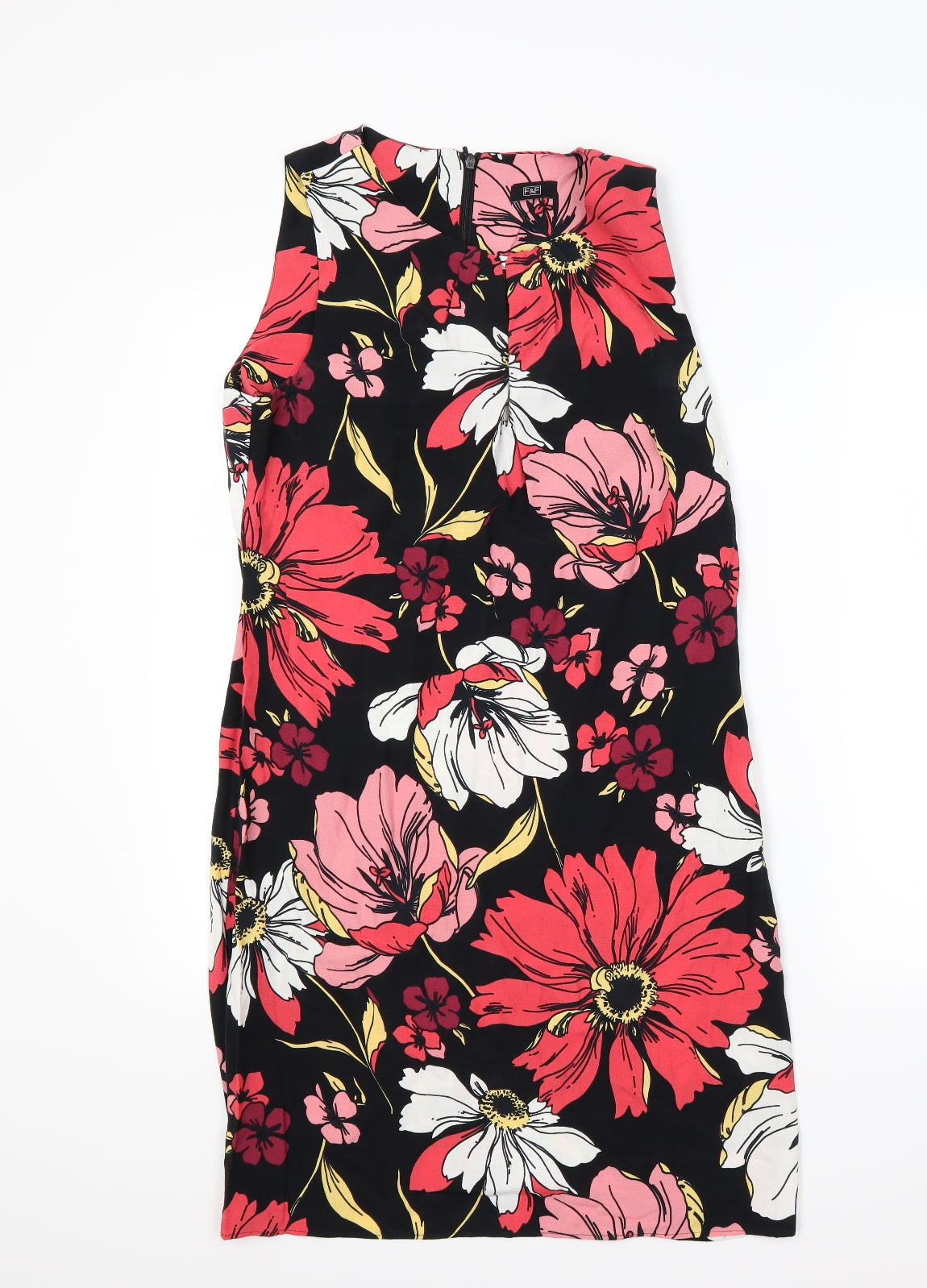 F&F Womens Black Floral  A-Line  Size 10