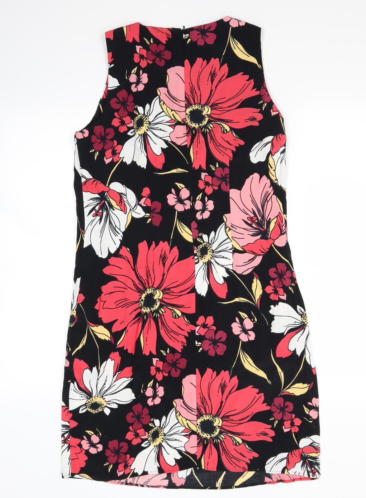 F&F Womens Black Floral  A-Line  Size 10