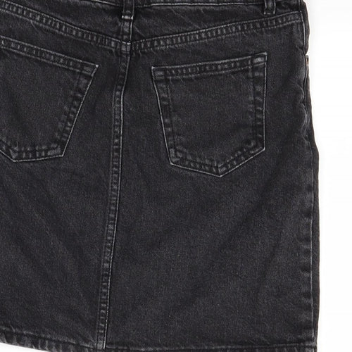 Topshop Womens Black  Denim Mini Skirt Size 8