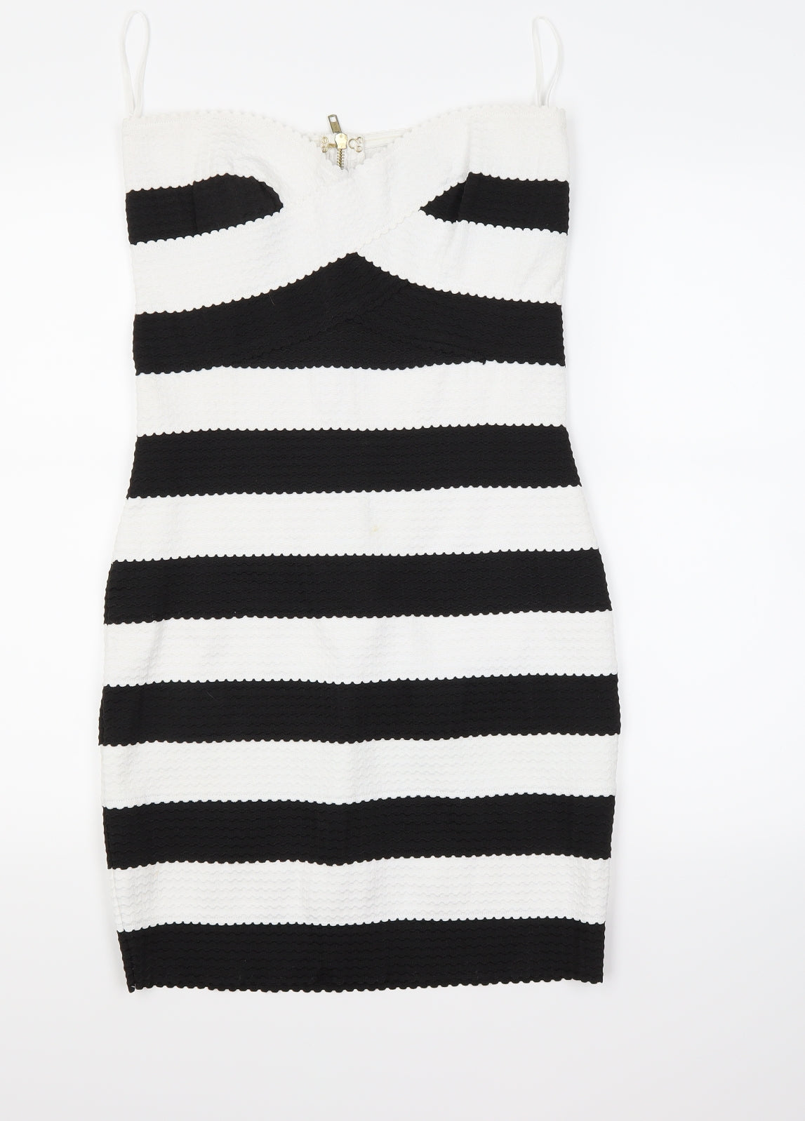 New Look Womens White Striped  Bodycon  Size 14