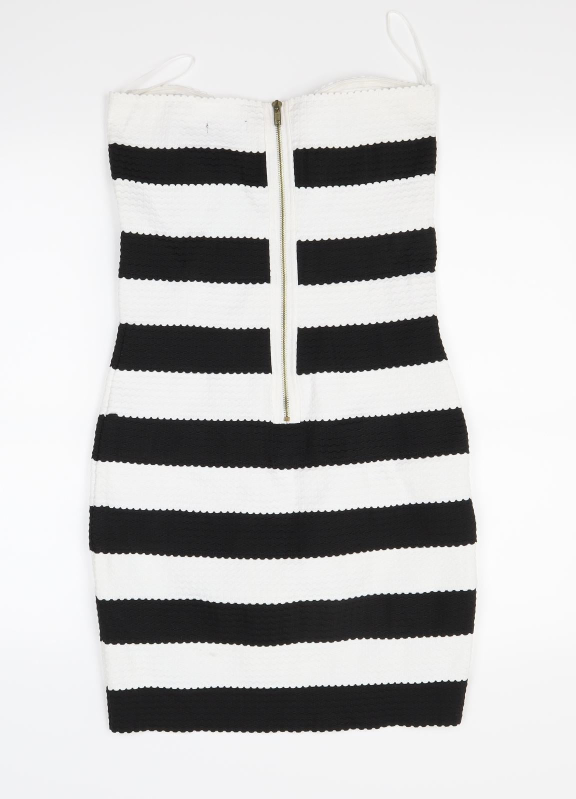 New Look Womens White Striped  Bodycon  Size 14