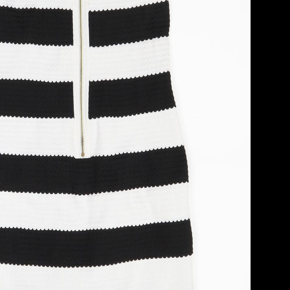 New Look Womens White Striped  Bodycon  Size 14