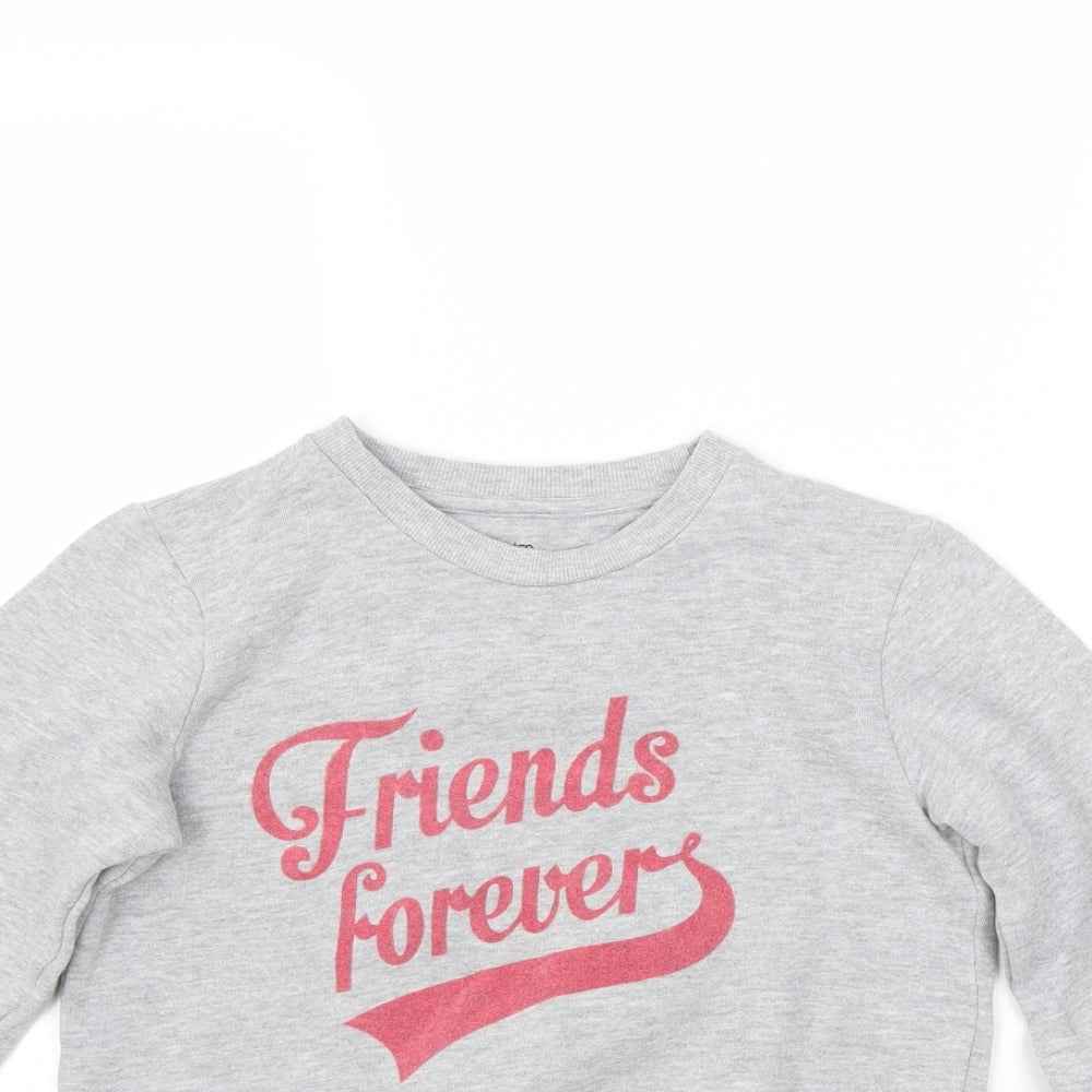 Pep&co Girls Grey   Pullover Sweatshirt Size 7-8 Years  - Friends Forever