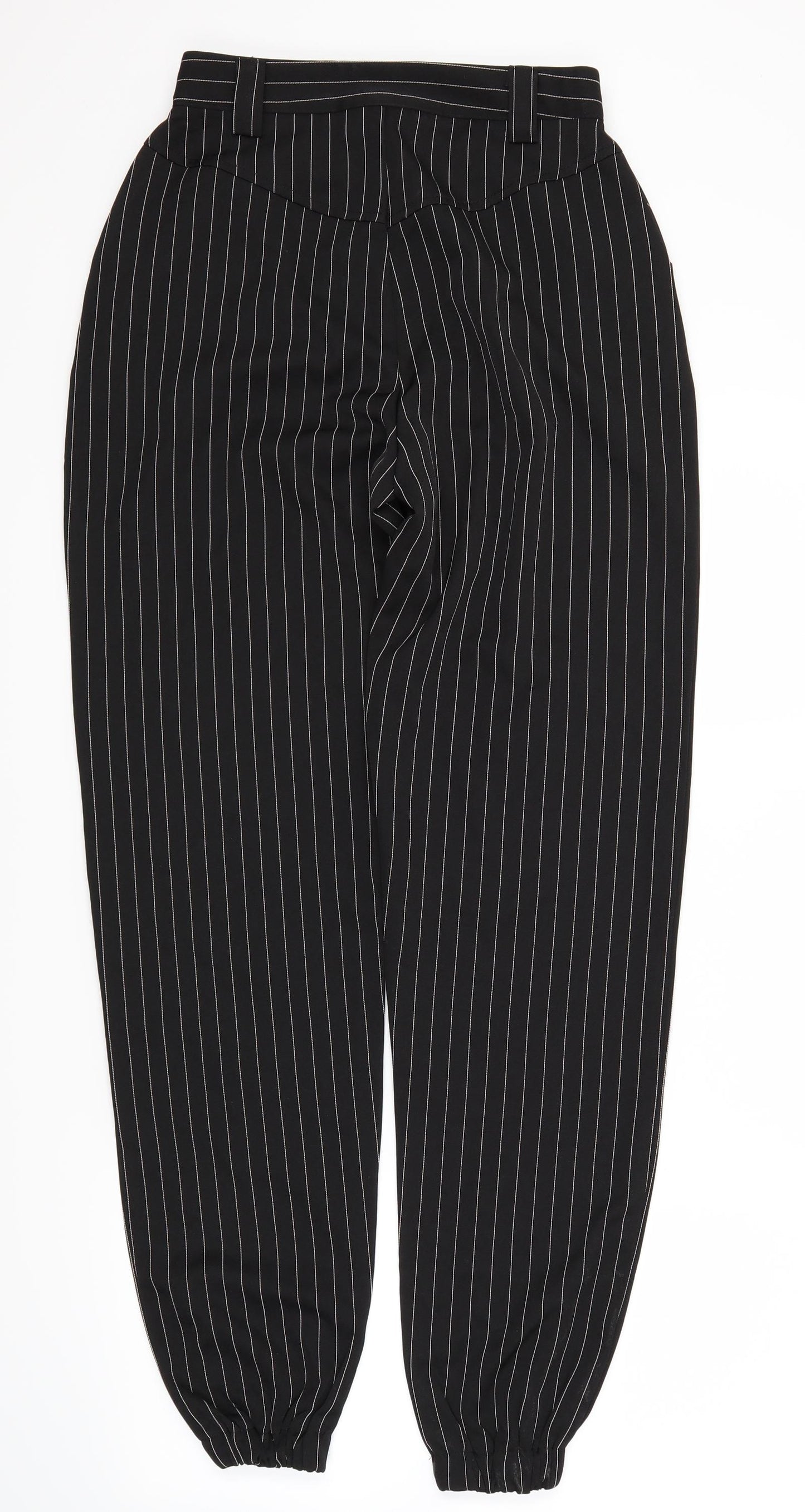 Missguided Womens Black Striped  Trousers  Size 8 L30 in