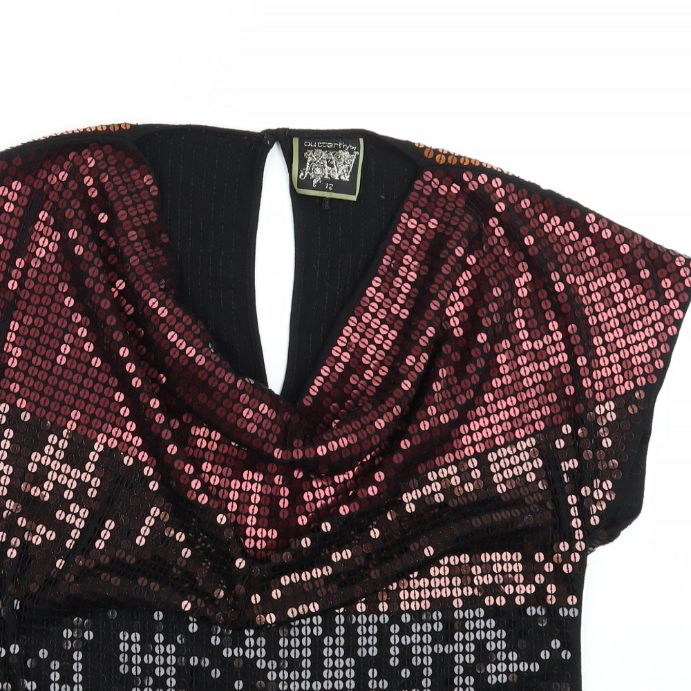 Butterfly Womens Black   Basic Blouse Size 12