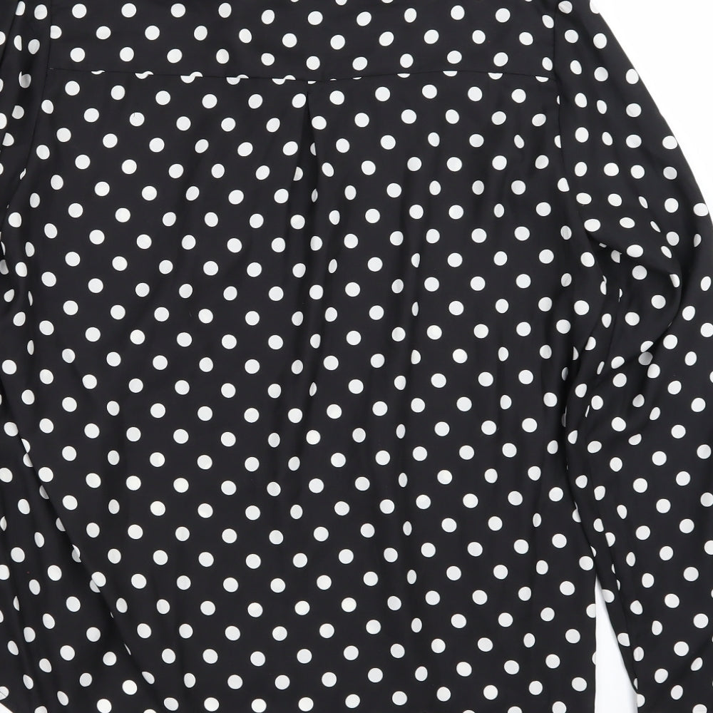 Upfashion Womens Black Polka Dot  Basic Blouse Size 14