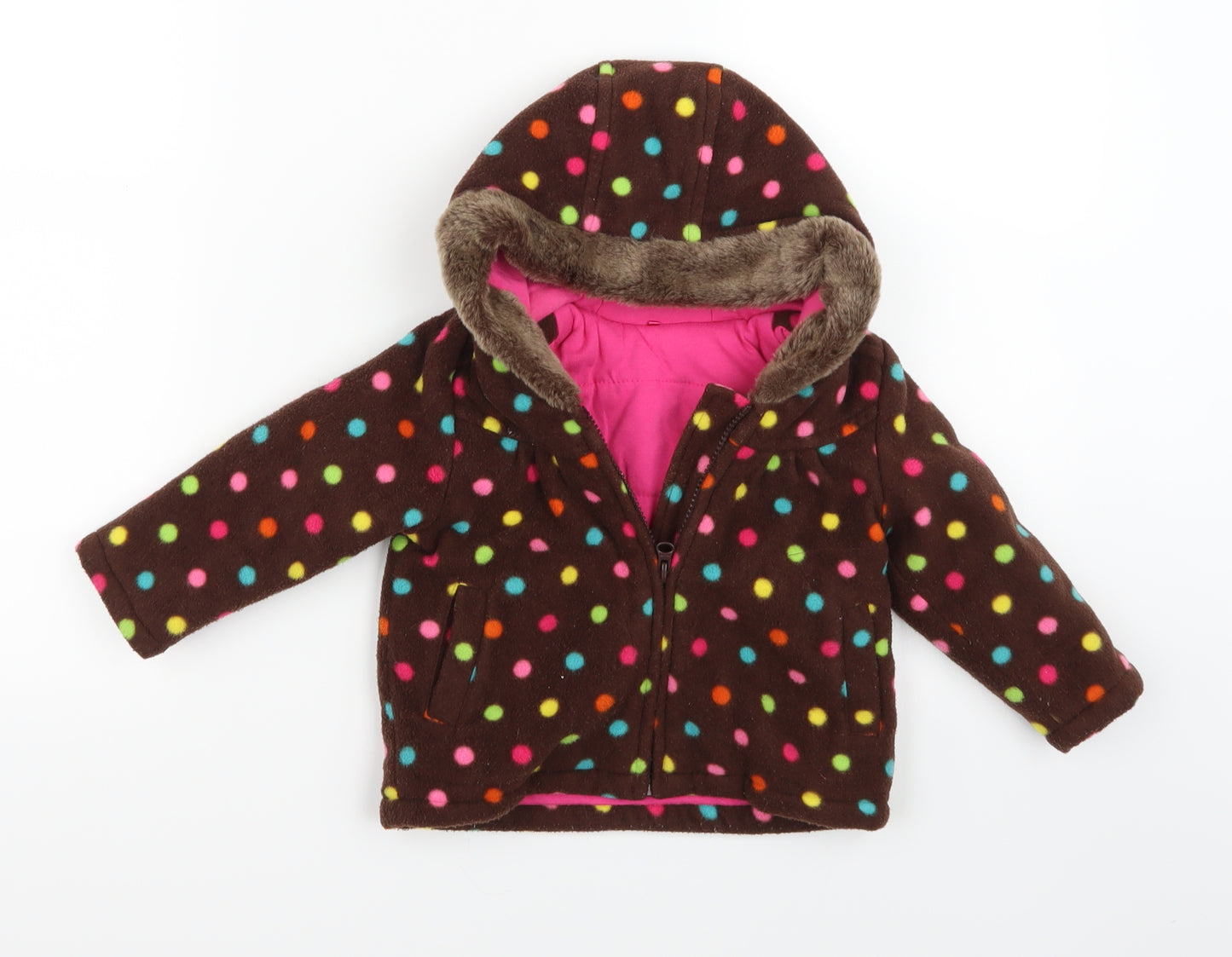 George Girls Brown Polka Dot  Jacket Coat Size 9-12 Months