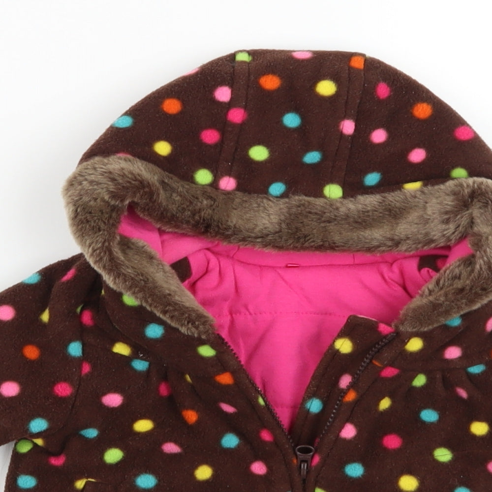 George Girls Brown Polka Dot  Jacket Coat Size 9-12 Months