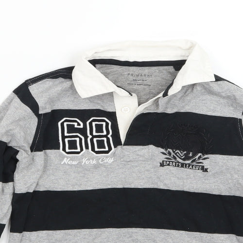 Primark Boys Grey Striped  Basic T-Shirt Size 4-5 Years