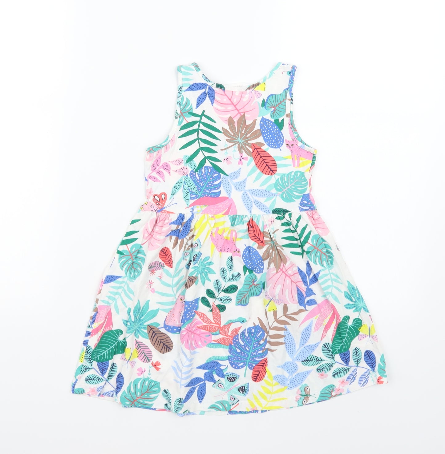 H&M Girls White Floral  A-Line  Size 3-4 Years