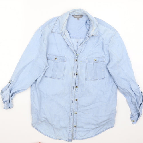Principles Womens Blue   Basic Button-Up Size 10