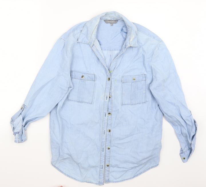 Principles Womens Blue   Basic Button-Up Size 10