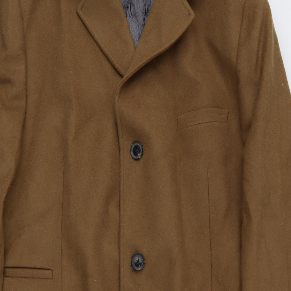 Jaeger Mens Brown   Overcoat Coat Size 2XL