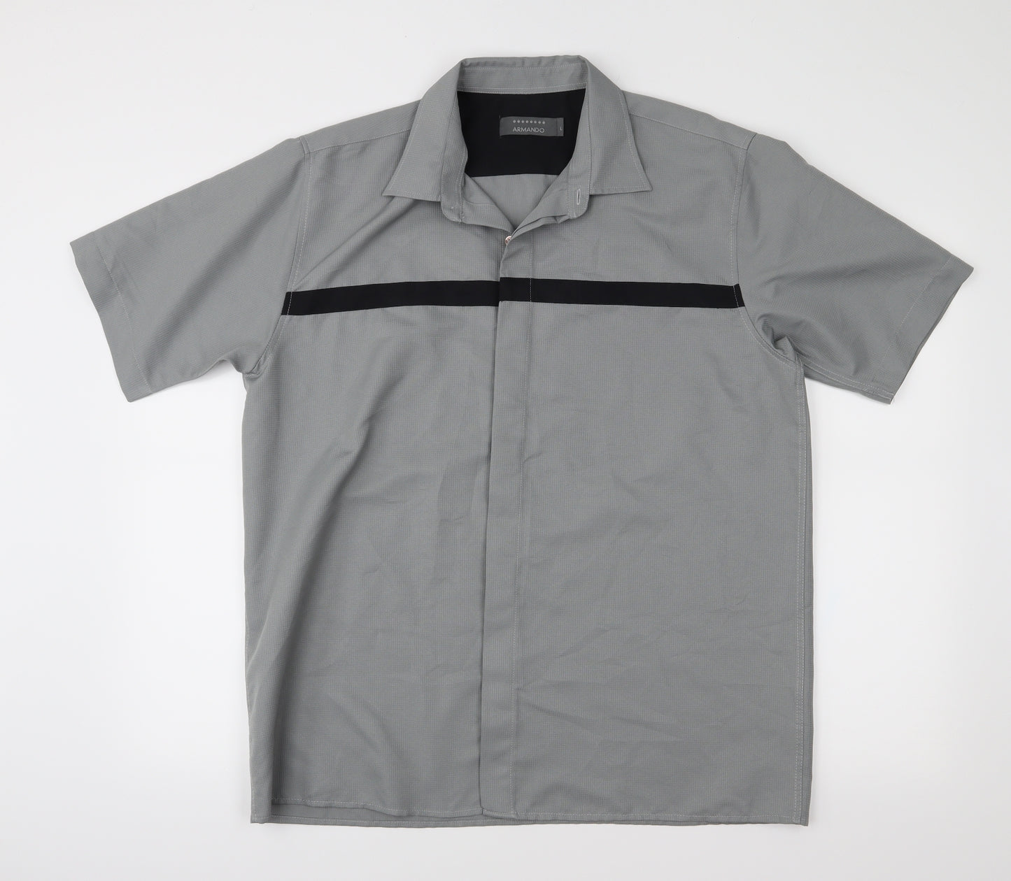Armando Mens Grey    Button-Up Size L