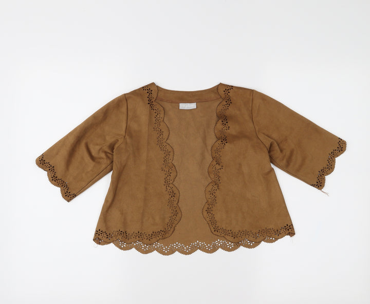 Matalan Girls Brown Jacket Size 4 Years - Suede Effect