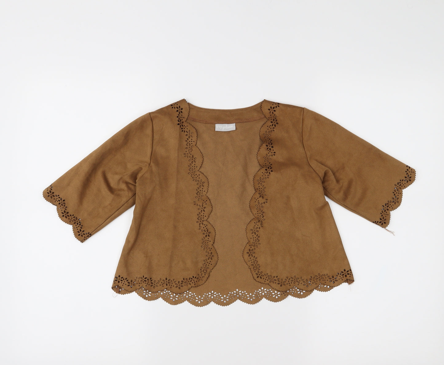 Matalan Girls Brown   Jacket  Size 4 Years  - Suede Effect