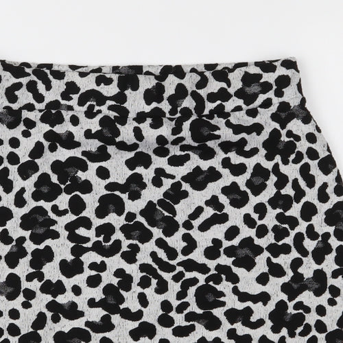Atmosphere Womens Black Animal Print  Mini Skirt Size 8