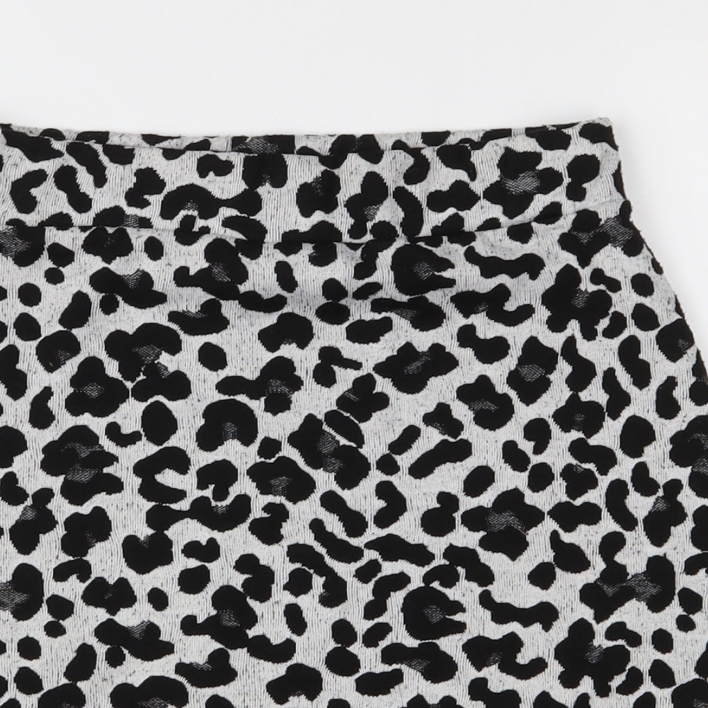 Atmosphere Womens Black Animal Print  Mini Skirt Size 8