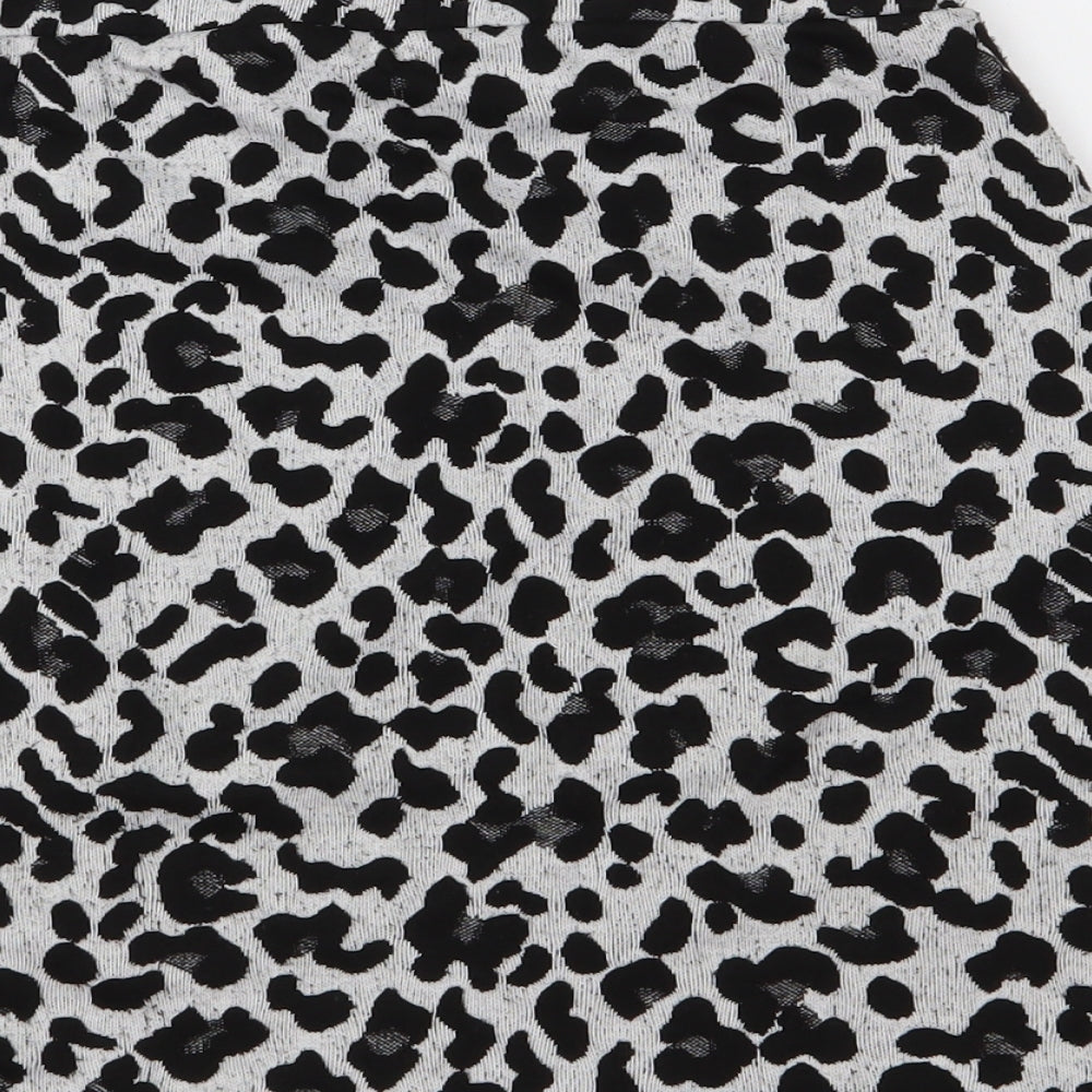 Atmosphere Womens Black Animal Print  Mini Skirt Size 8