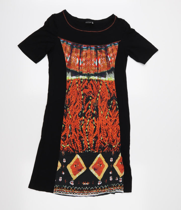 Body Flirt Womens Black Jersey T-Shirt Dress Size 4
