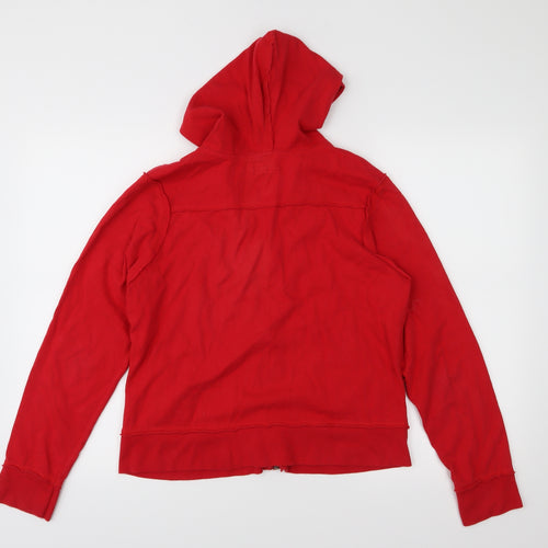 New Look Womens Red  Jersey Full Zip Hoodie Size 14