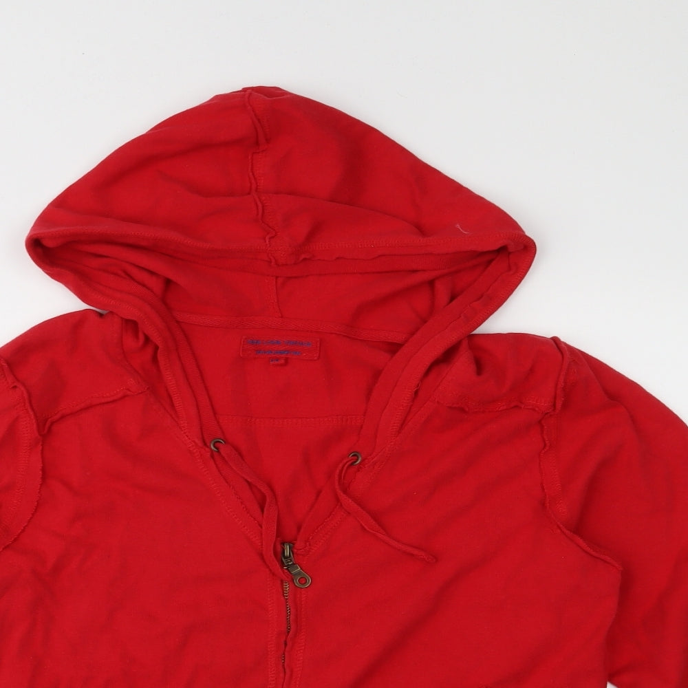 New Look Womens Red  Jersey Full Zip Hoodie Size 14