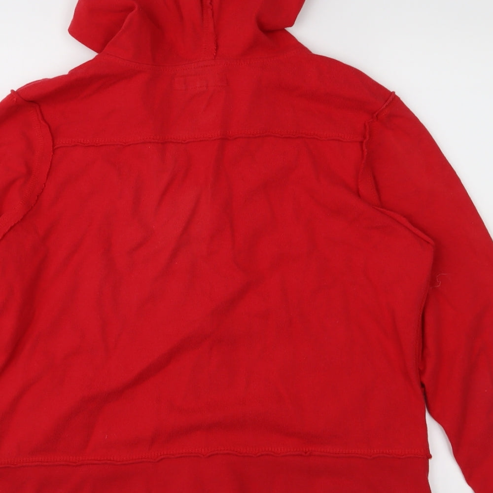 New Look Womens Red  Jersey Full Zip Hoodie Size 14