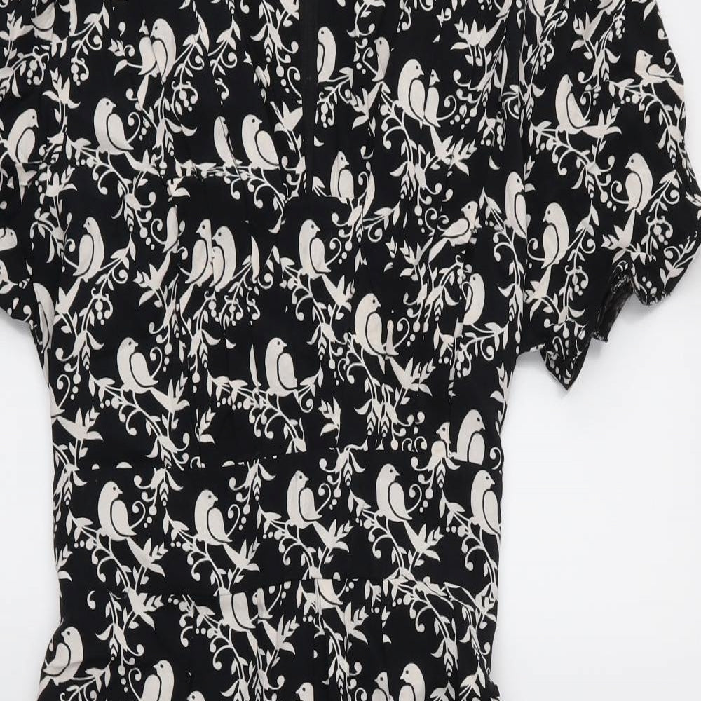 Dorothy Perkins Womens Black   Fit & Flare  Size 16  - Birds