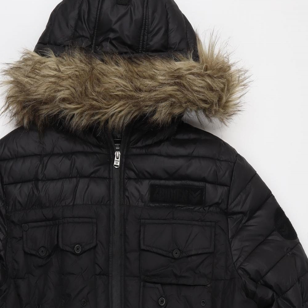 4Biden Mens Black   Parka Jacket Size L