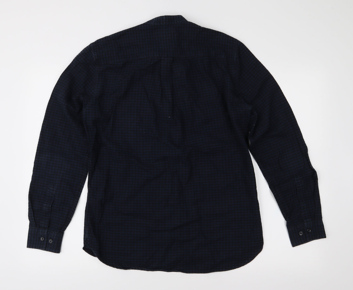 H&M Mens Blue Check   Button-Up Size S